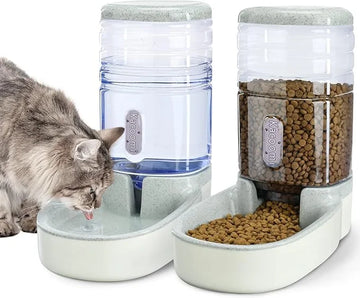 Automatic Dog Cat Feeder and Water Dispenser Gravity Food Feeder