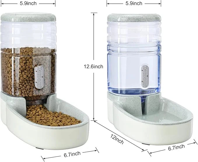Automatic Dog Cat Feeder and Water Dispenser Gravity Food Feeder