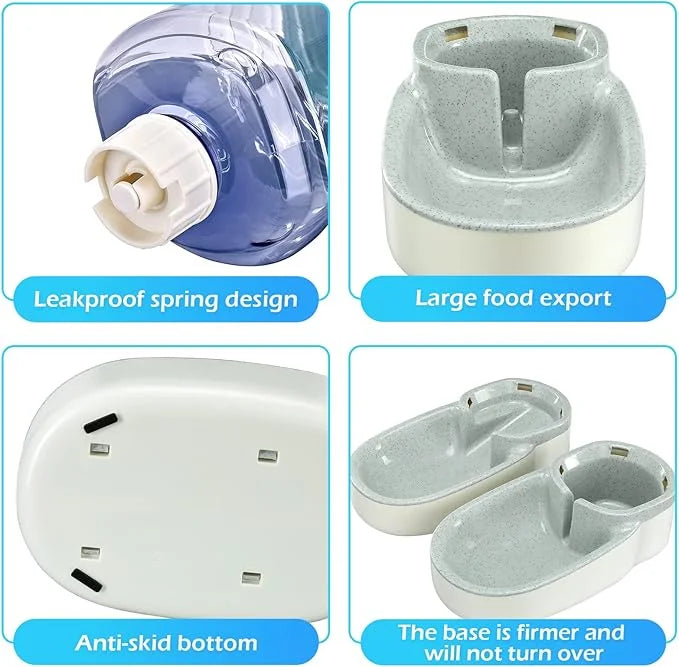 Automatic Dog Cat Feeder and Water Dispenser Gravity Food Feeder