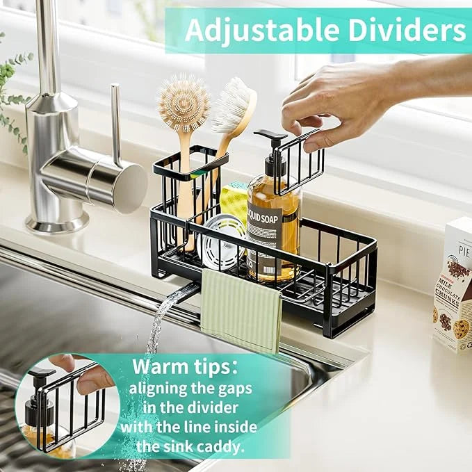 HapiRm Sponge Holder for Kitchen Sink - Self-draining Sink Caddy