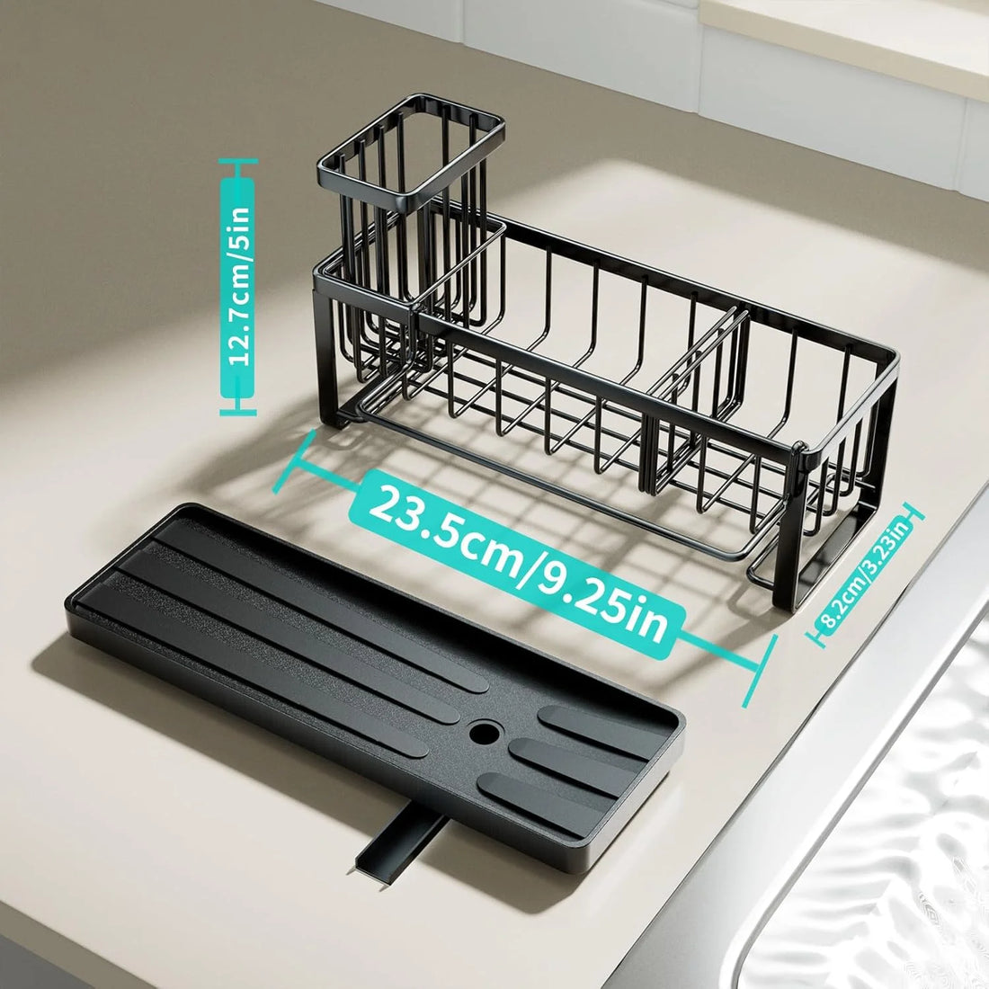 HapiRm Sponge Holder for Kitchen Sink - Self-draining Sink Caddy