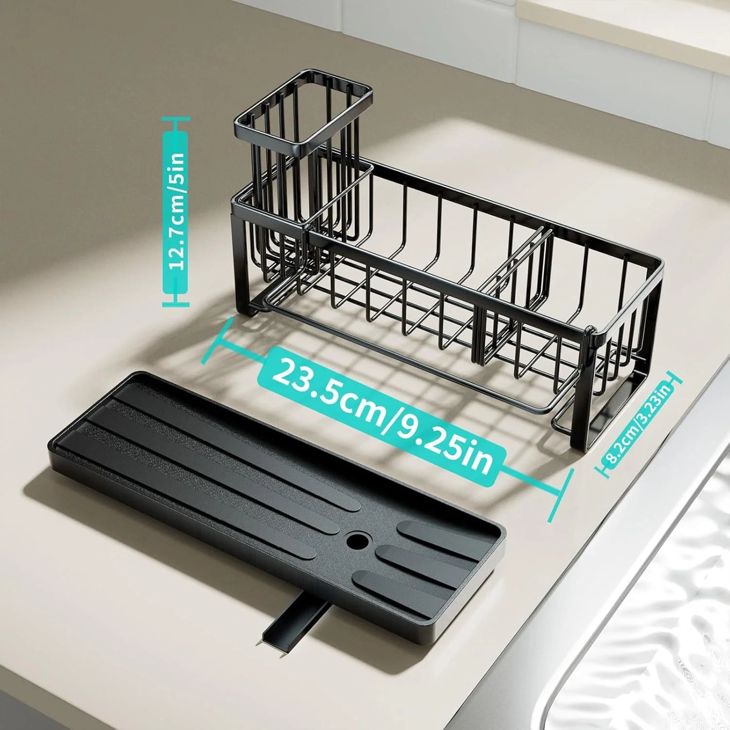 HapiRm Sponge Holder for Kitchen Sink - Self-draining Sink Caddy