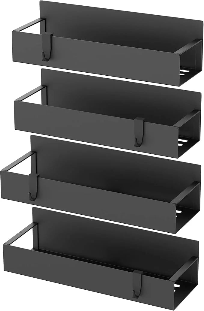 Metal 4 Pack Magnetic Spice Storage Rack Organizer for Refrigerator and Oven