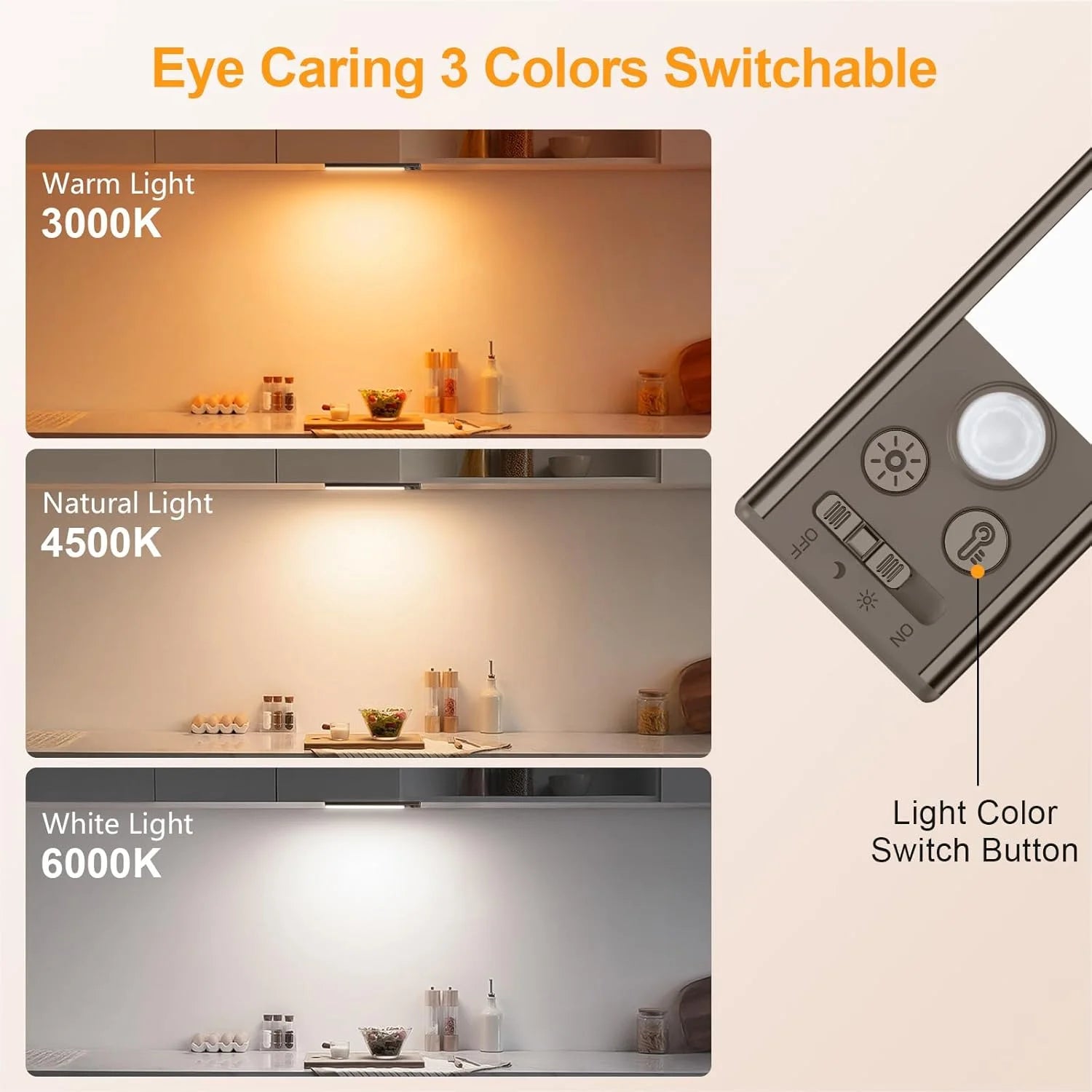 Gritin 10.2inch Under Cabinet Lighting Rechargeable -84 LED Super Bright