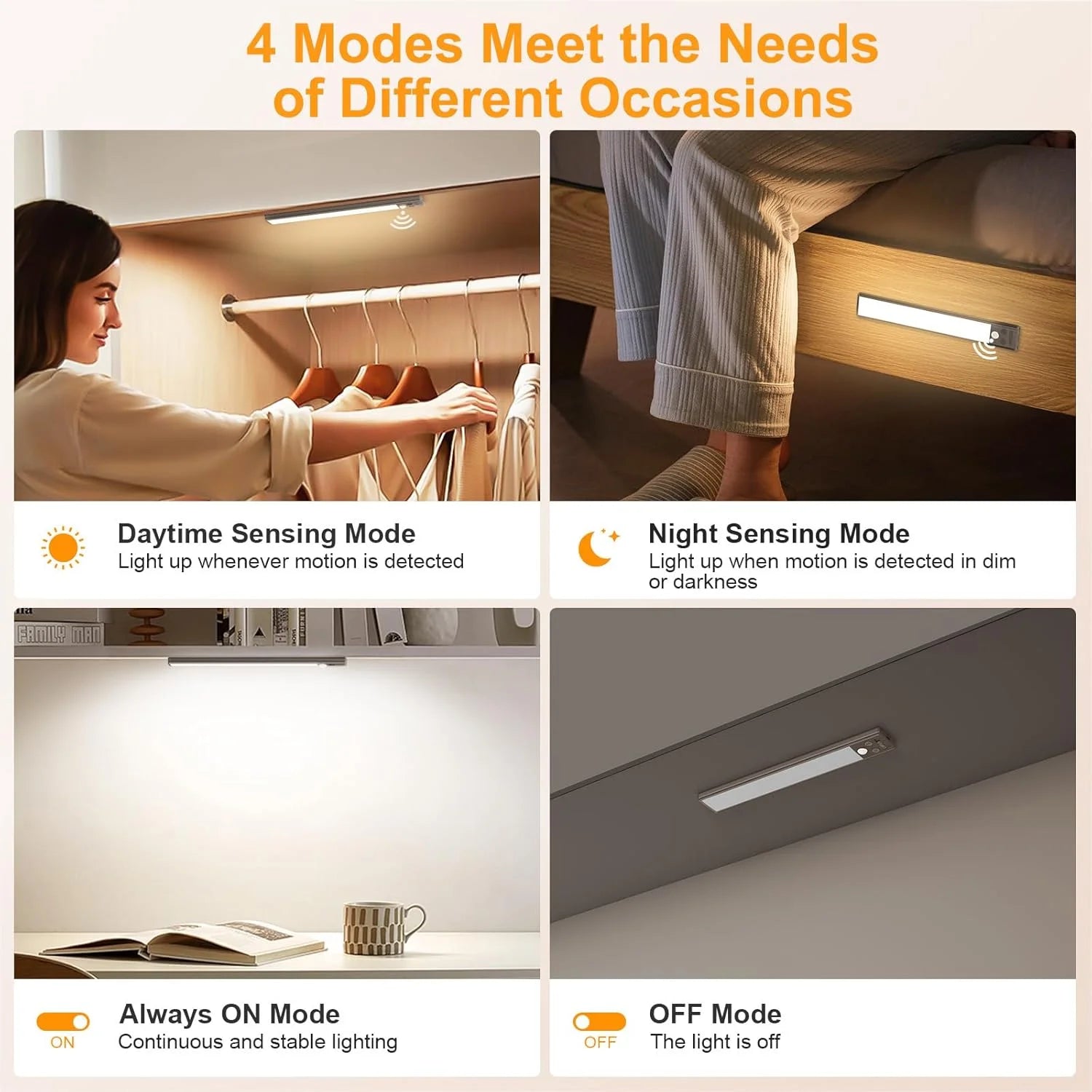 Gritin 10.2inch Under Cabinet Lighting Rechargeable -84 LED Super Bright
