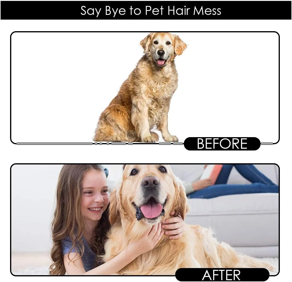 Pet Grooming Glove - Gentle Deshedding Brush Glove for Dogs, Cats & Horses
